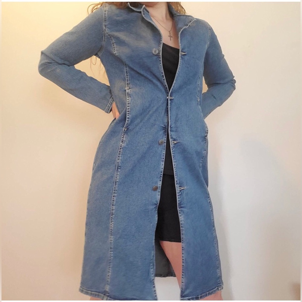 Vintage Y2K Limited Too Denim Button-Down Dress/Jacket - Picture 2 of 9